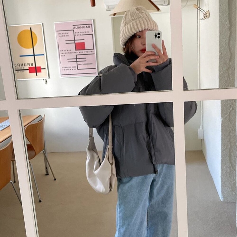 With Nnino Ivory Chunky Knit Wool Blend Beanie Soft Ribbed